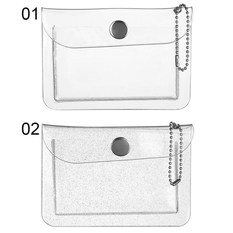 Women Girls Waterproof Bling Transparent Coin Purse Wallet Card Bag Card Pouch