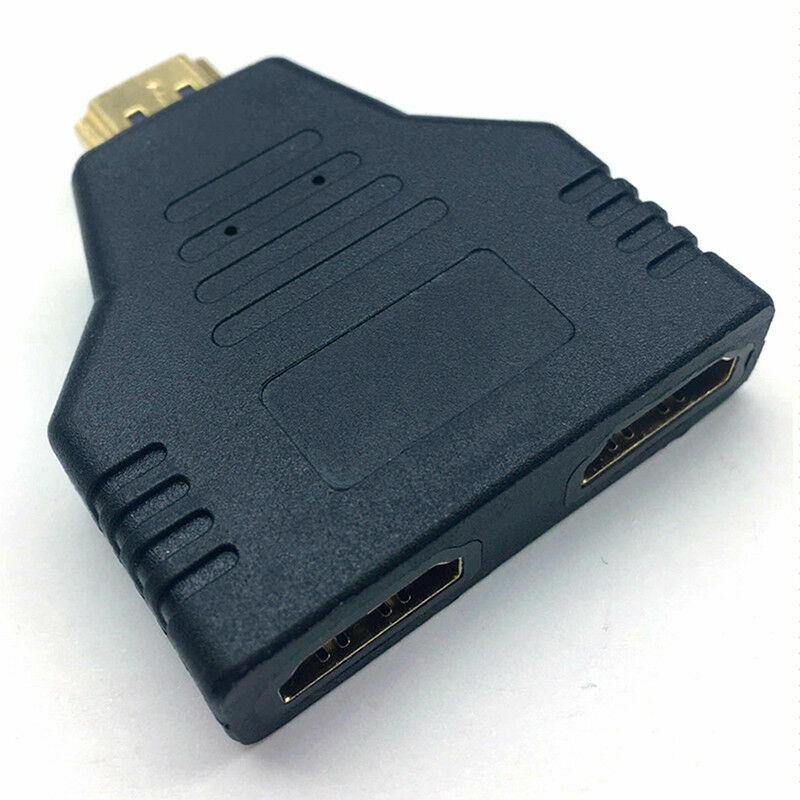 1080P PVC Male Plug to Double HDMIS Female 1 in 2 Out Adapter Splitter UKQQ I0H5
