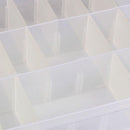 Adjustable 24 Compartment Plastic Storage Box Jewelry Earring Case Clear Newly