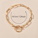 Stainless Steel Geometric Shape Jewelry OT Buckle Chain Bracelet Toggle Clasp