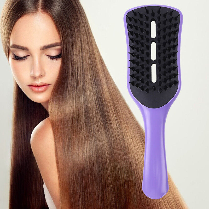 Anti-static Comb Hollow-out Massage Hair Brush Hairdressing Tool (Blue) Newly