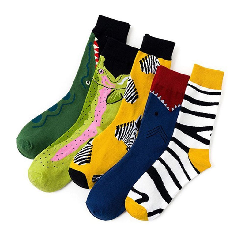 Warm Crocodile Shark Zebra Stripe Men Women Winter Cotton Socks