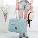 Solid Color Waterproof Foldable Travel Bags Portable Luggage Bag (Blue) Newly