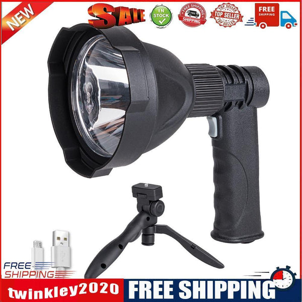 USB Rechargeable Spotlight Large LED Flashlight 1200LM Handheld Searchlight