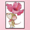 2 Strands Mouse with Flowers Partial Embroidery Stamped Cross Stitch Home Decor