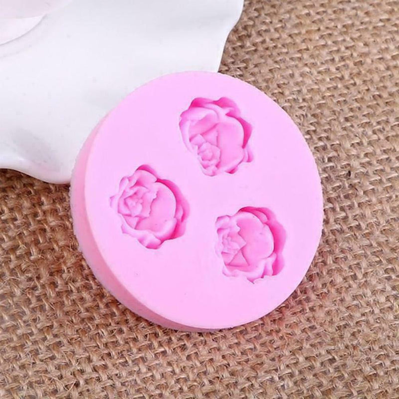 Mini Rose Flower Silicone Clay Soap Mold Fondant Sugarcraft DIY Ca L2C1 X5S4