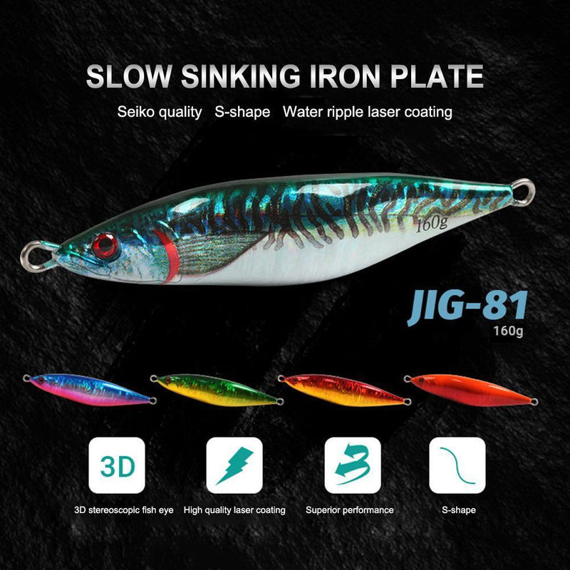 S Shaped Luminous Fishing Lure 12cm 160g Metal Artificial Bait (JIG81-2)