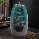 Incense Holder Ceramic Backflow Waterfall Incense Burner with 50 Cones (A) Newly