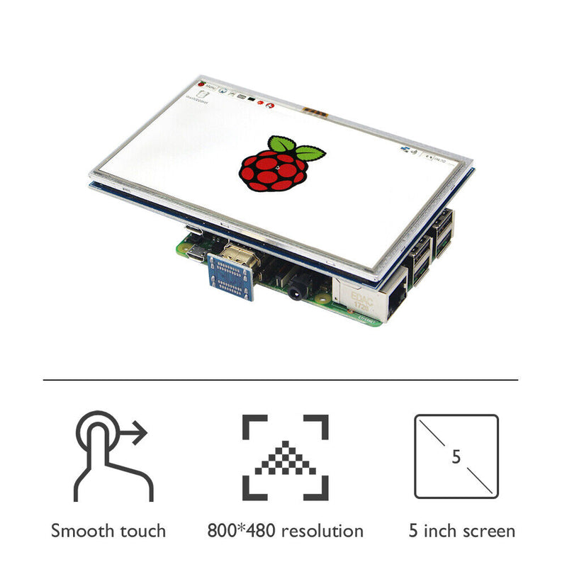 5 inch LCD Touch Screen HDMI-Compatible Display Kit for Raspberry Pi 3B+ Newly