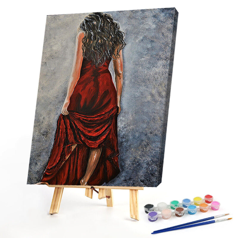 Frameless Oil Paint By Numbers DIY Woman Back Picture Craft Home Decoration Kit