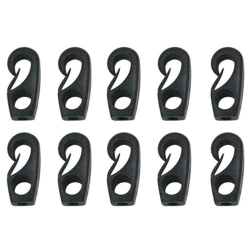 10x Plastic Bungee Hooks For Shock Cord Tie Down Canoe Kayak E8W0 J3N0