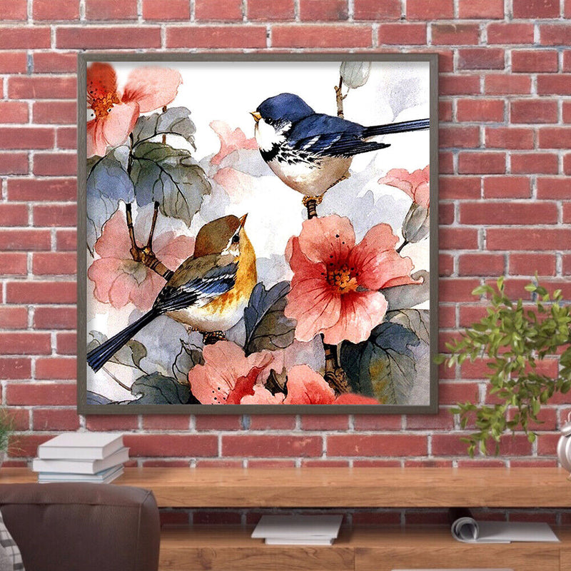DIY Beaded Picture Flowers Birds Bedroom Decor Round Drill Diamond Painting Kit