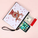 DIY Deer Special Shaped Diamond Painting Wristlet Bag Women Wallet Zipper Clutch