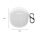 Silicone Case for Realme Buds Air 2 Protective Cover with Carabiner (White)