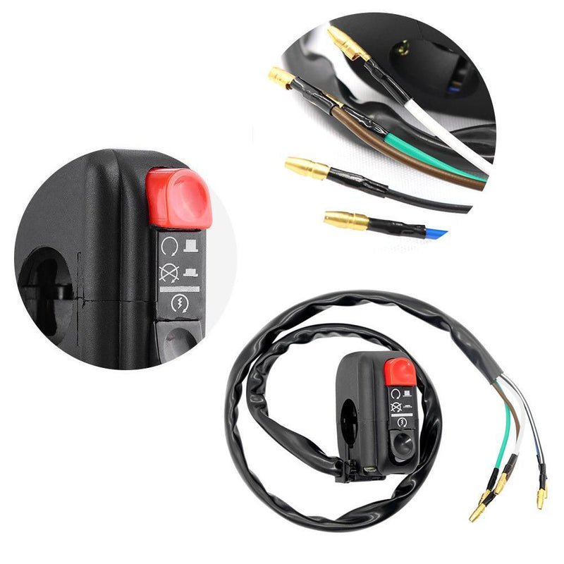 Universal 7/8in Handlebar Motorcycle ATV Start Kill On/Off Button Switch Newly