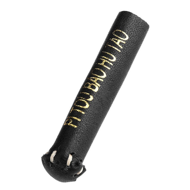 Leather Snooker Cue Tip Cover Protector Sleeve for Stick Billiard(Black)