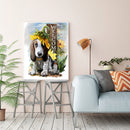 Handpainted DIY Sunflower and Puppy Oil Paint by Numbers Pictures Craft Gift Kit