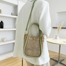 Summer Hollow Straw Handbag Woven Beach Holiday Leather Shoulder Crossbody Bags