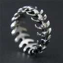 Fashion Simple Hip Hop Wedding Geometric Metal Rock Gothic Fish Bone Ring Punk