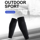 Outdoor Football Shin Guard Pads Honeycomb Calf Protective Gear (Black M)