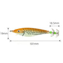 8cm Luminous Wood Shrimp Bait with Squid Jigs Hook Fishing Lures (Orange)