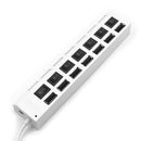 USB Hub 480Mbps Multi USB 2.0 Adapter 7 Port Expander Splitter (White)