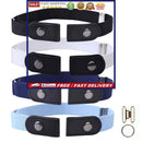Invisible Belts - Comfortable Pack of 4 No Buckle Stretch Belt for Jeans Pa