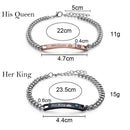 Crown Jewelry Love Bangle Stainless Steel His Queen Her King Couple Bracelets