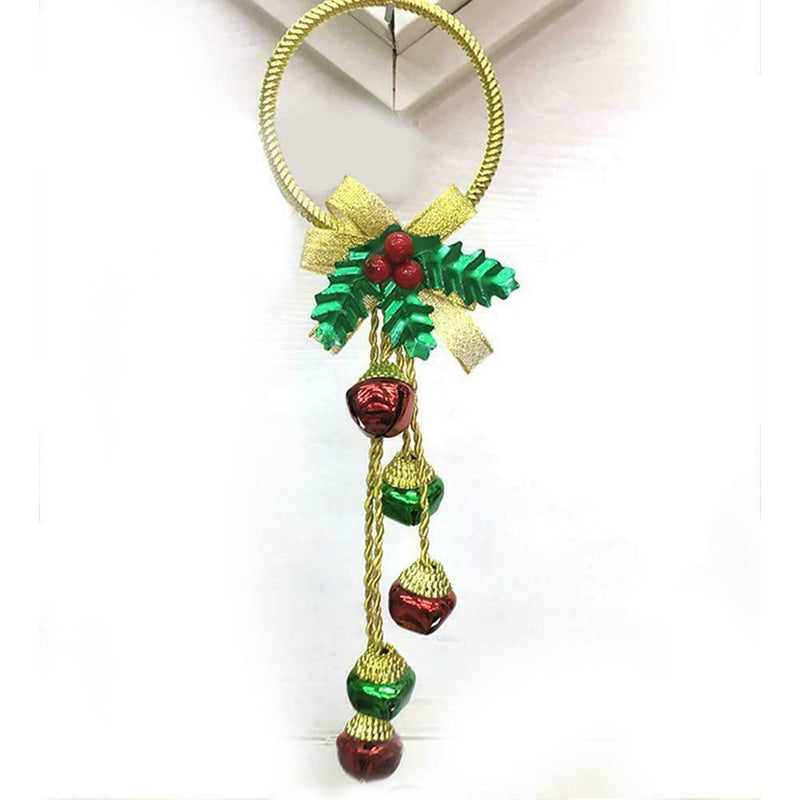 Christmas Tree Bells Pinecones Bow Door Wall Hanger Pendant r Wreath Deco O2J4