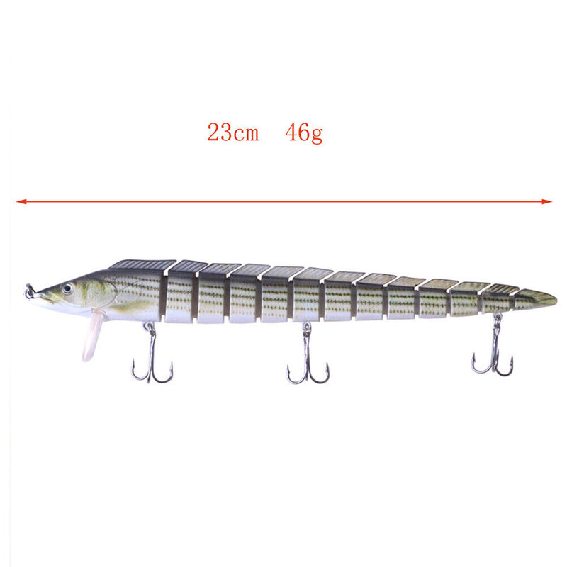 23cm 46g Simulation Fishing Lures Artificial Wobbler 13 Segments Bait (B) Newly