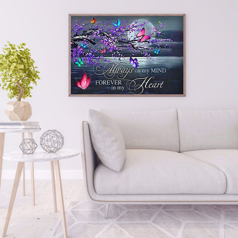 Full Round Drill Mosaic Poster DIY Romantic Butterfly Diamond Painting Decor Kit