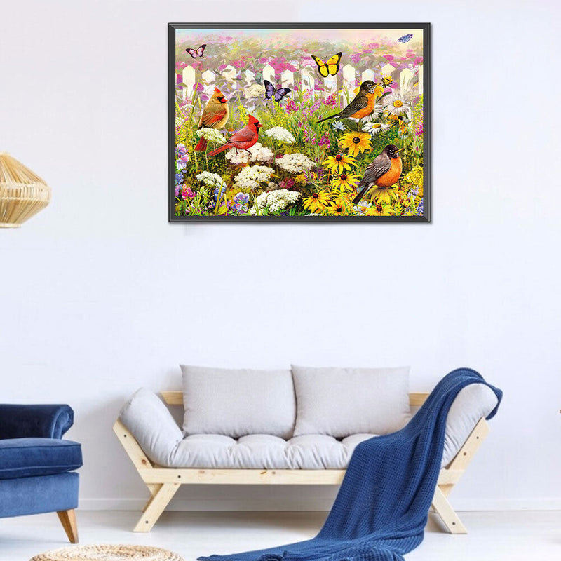 Flowers Birds Oil Paint By Numbers Kits Canvas Picture Wall Art DIY Craft Col