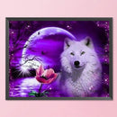 11CT White Fox Animal Embroidery Set Full Print Cross Stitch Needlework Gift DIY