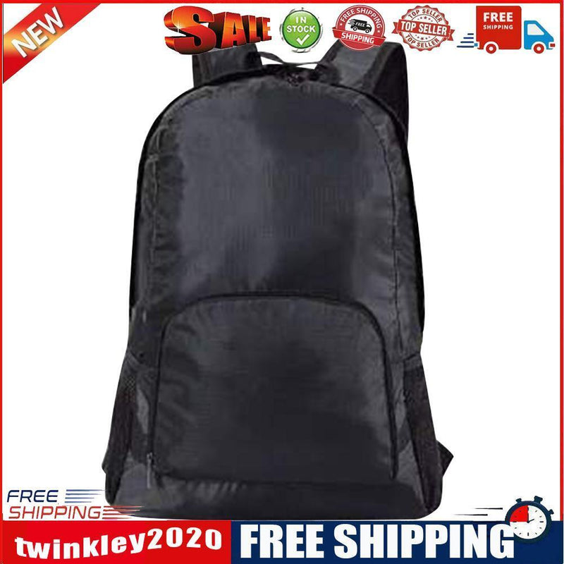20L Men Women Backpack Folding Lightweight Trekking Travel Rucksack (Black)