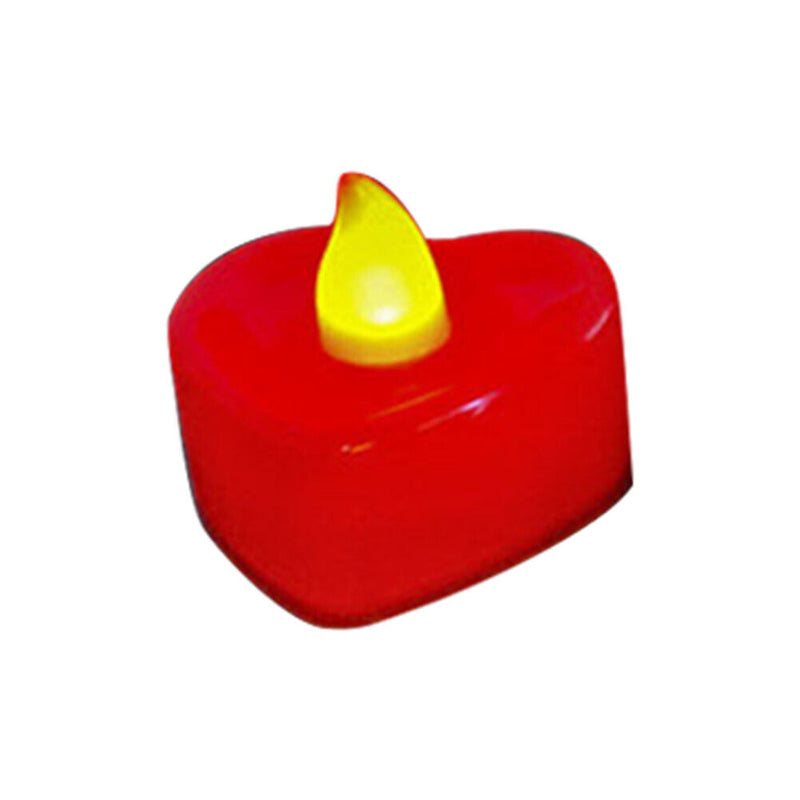 24pcs LED Tea Lights Heart Shaped Flickering Candle Romantic Wedding Party Decor