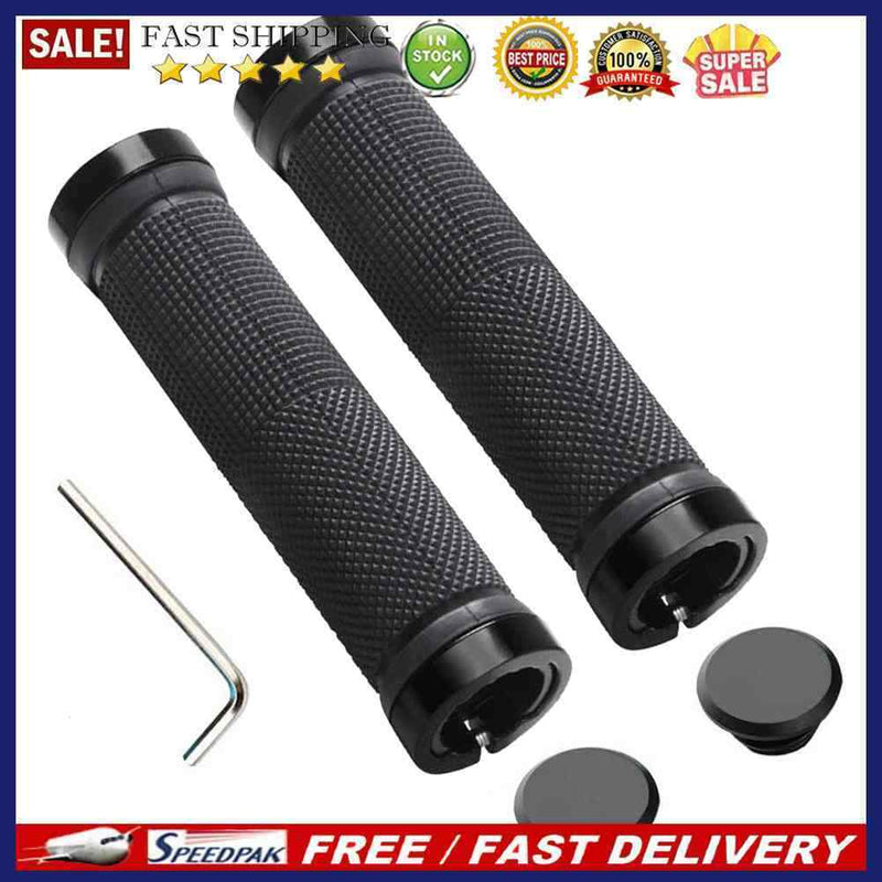 2pcs BMX MTB Bicycle Handlebars Anti-slip Rubber Bike Hand Grips w/ Plugs W