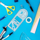 Multifunctional Geometric Ruler Drawing Template Measuring Rulers (Clear) Newly
