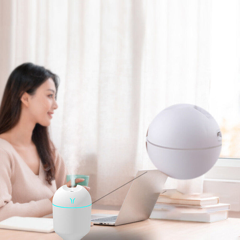 Ultrasonic Air Humidifier Aroma Sprayer USB Essential Oil Diffuser (White)