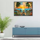 5D Diamond Painting Kit DIY Seaside Sunset Full Square Drill Mosaic Picture Arts