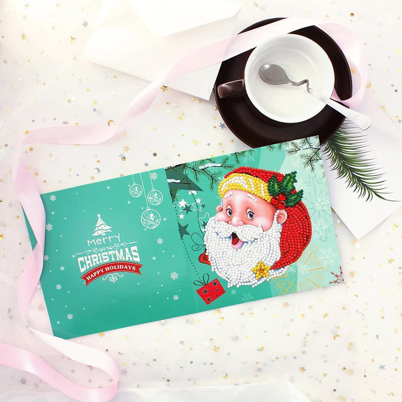 8pcs 5D DIY Diamond Painting Birthday Festival Xmas Special-shaped Greeting Card