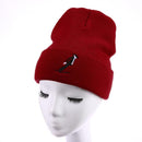 Fashion Unisex Boys Girls Skiing Print Warm Hat Beanie Knitted Cap (Red)