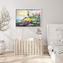 Cotton Thread Stamped Lighthouse Cross Stitch Full Embroidery Handmade Artwork