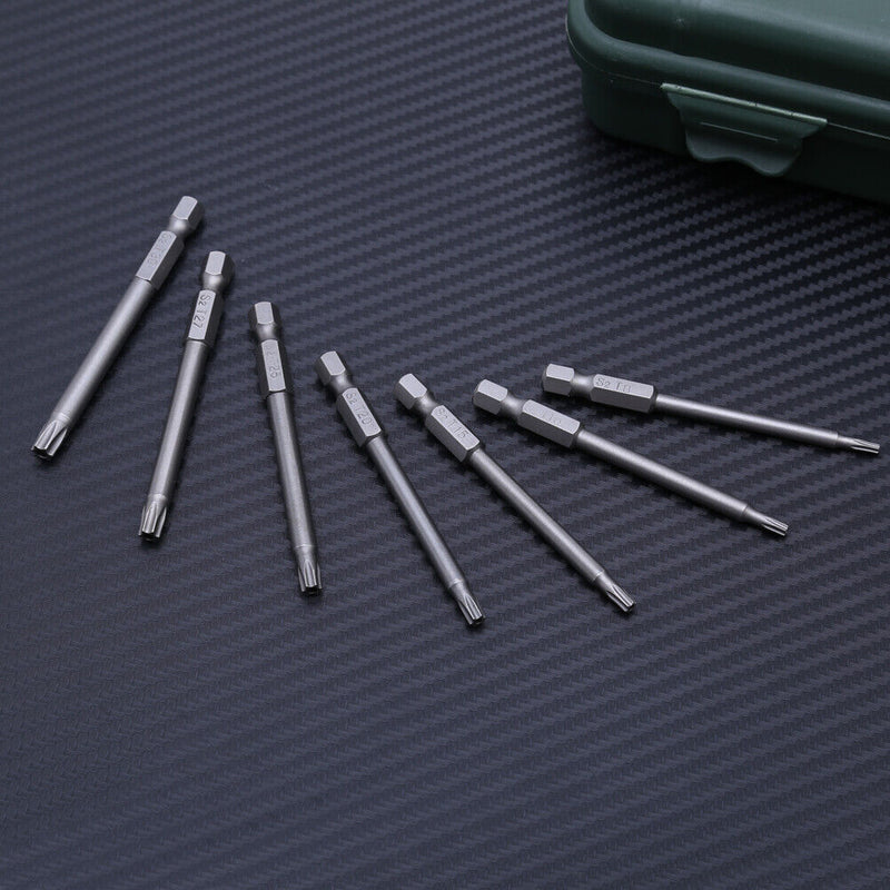 7pcs/set 75mm T8-T30 Magnetic Torx Screwdriver Bits 1/4 Inch Hex Shank Scre