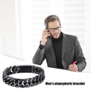 Fashion Chain Bracelet Punk Men Circle Bangles Streetwear Jewelry (Black)