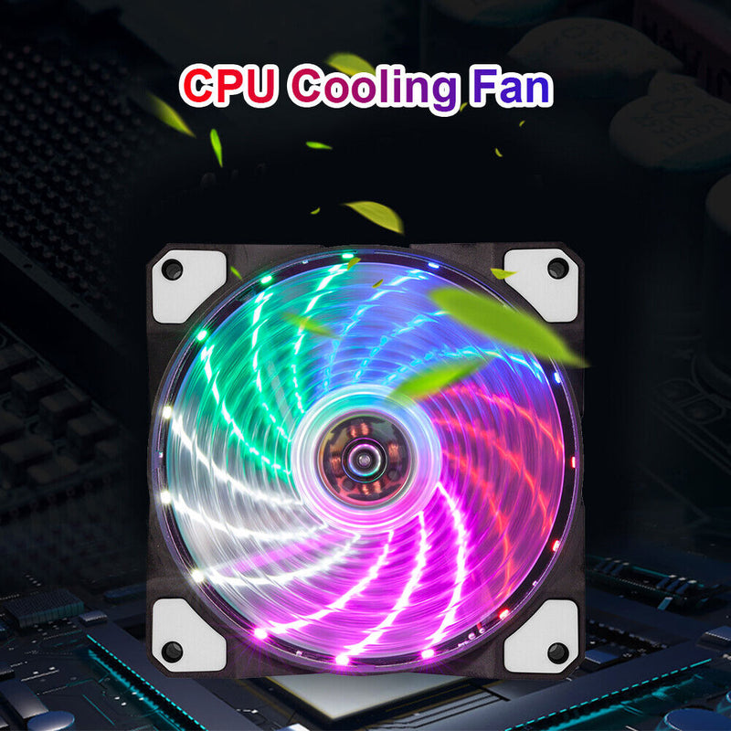 120mm PC Computer Case Fans LED Cooling 12V DC 4Pin Radiator CPU Cooler (A)