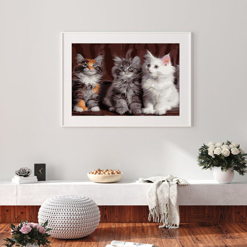 DIY Digital Painting By Numbers Cat Canvas Picture Modern Home Living Room Decor
