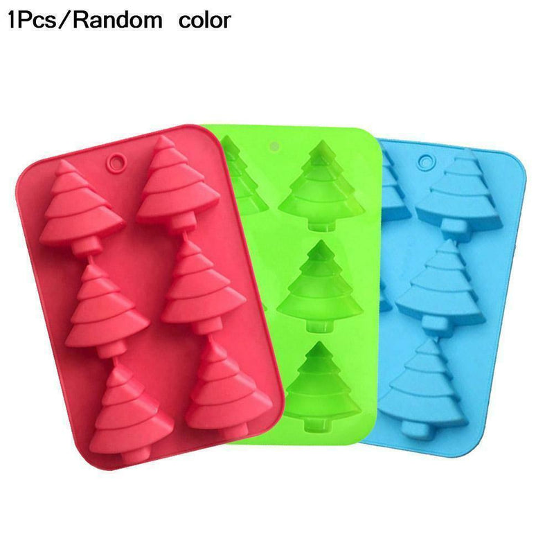 Silicone Christmas Tree Baking Mould DIY Chocolate Cake Tray Ice Wax Molds U3C9