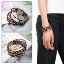 Clasp Bracelet Leopard Leather Bangle  Wide Wristband Bracelets & Bangles