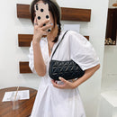 Retro Women Embossed Geometric PU Underarm Shoulder Bag Handbags (Black)