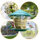 Plastic Gazebo Shape Bird Feeder Outdoor Hanging Clear Food Holder Container Box